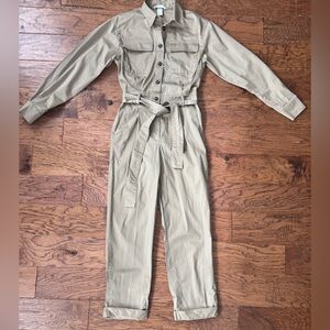 H&M Utility Cargo Womens jumpsuit size 2 beige tan